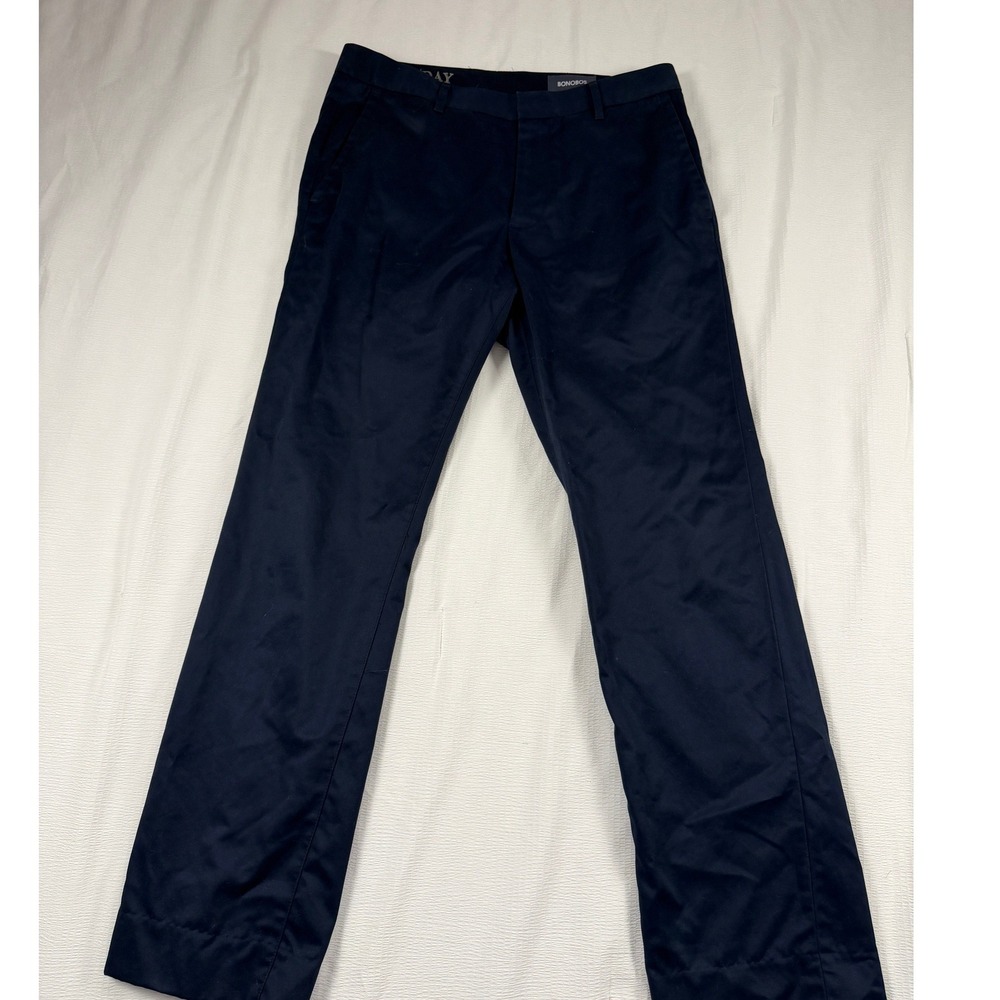 Bonobos Weekday Warrior Mens Navy Blue Cotton Dress Pants 31x32 (Hemmed to 28)